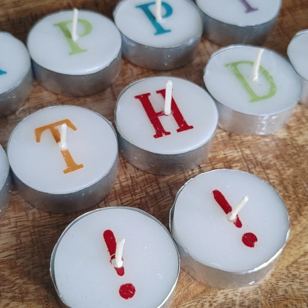Happy Birthday tealight candles